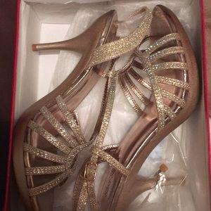 SILVER SLIPPER Gold Heels